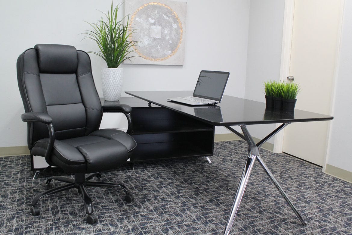 Boss LeatherPlus Heavy Duty Executive Chair [B992-BK] - Image 6