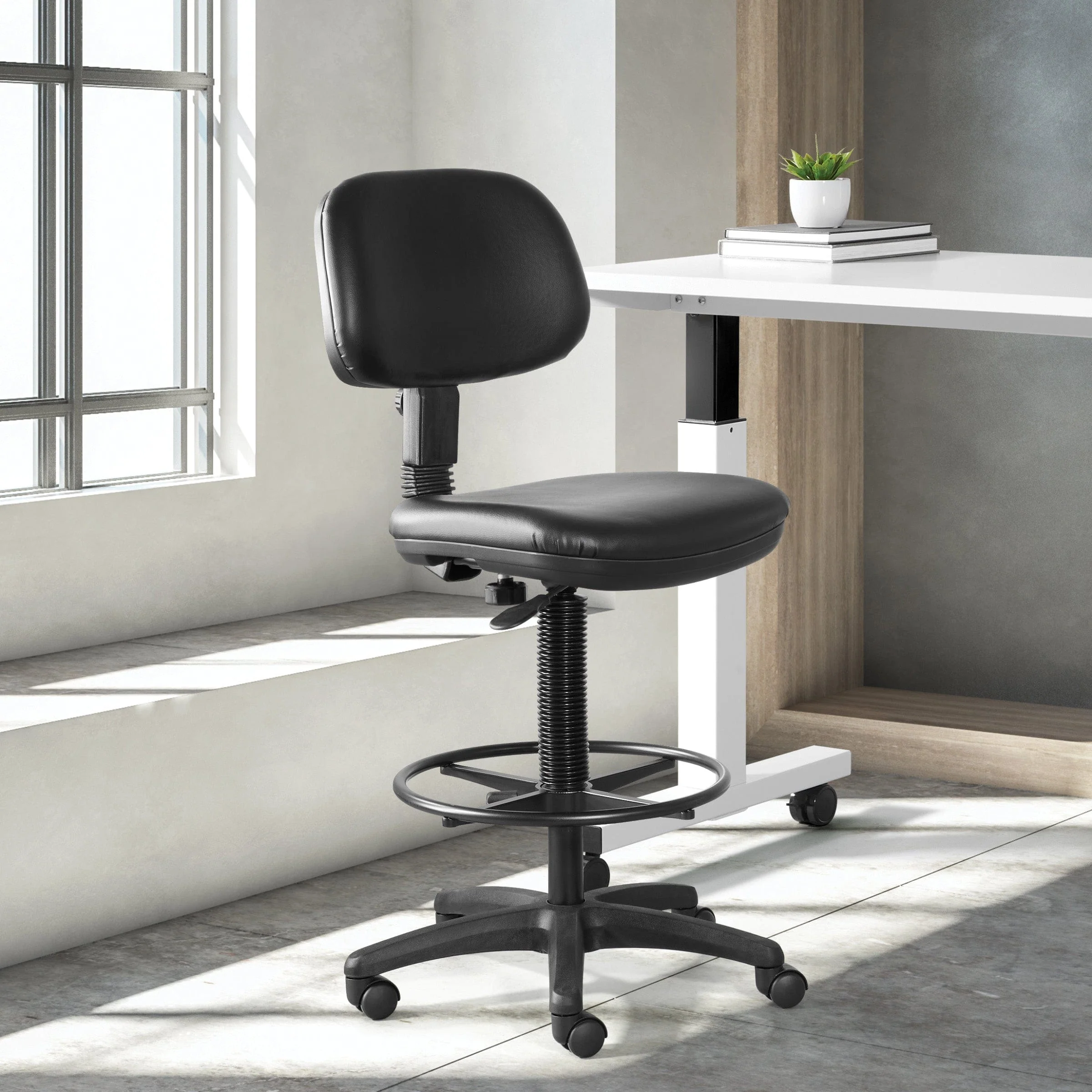 Office Star Work Smart Economical Vinyl Drafting Stool [DC517V] - Image 3