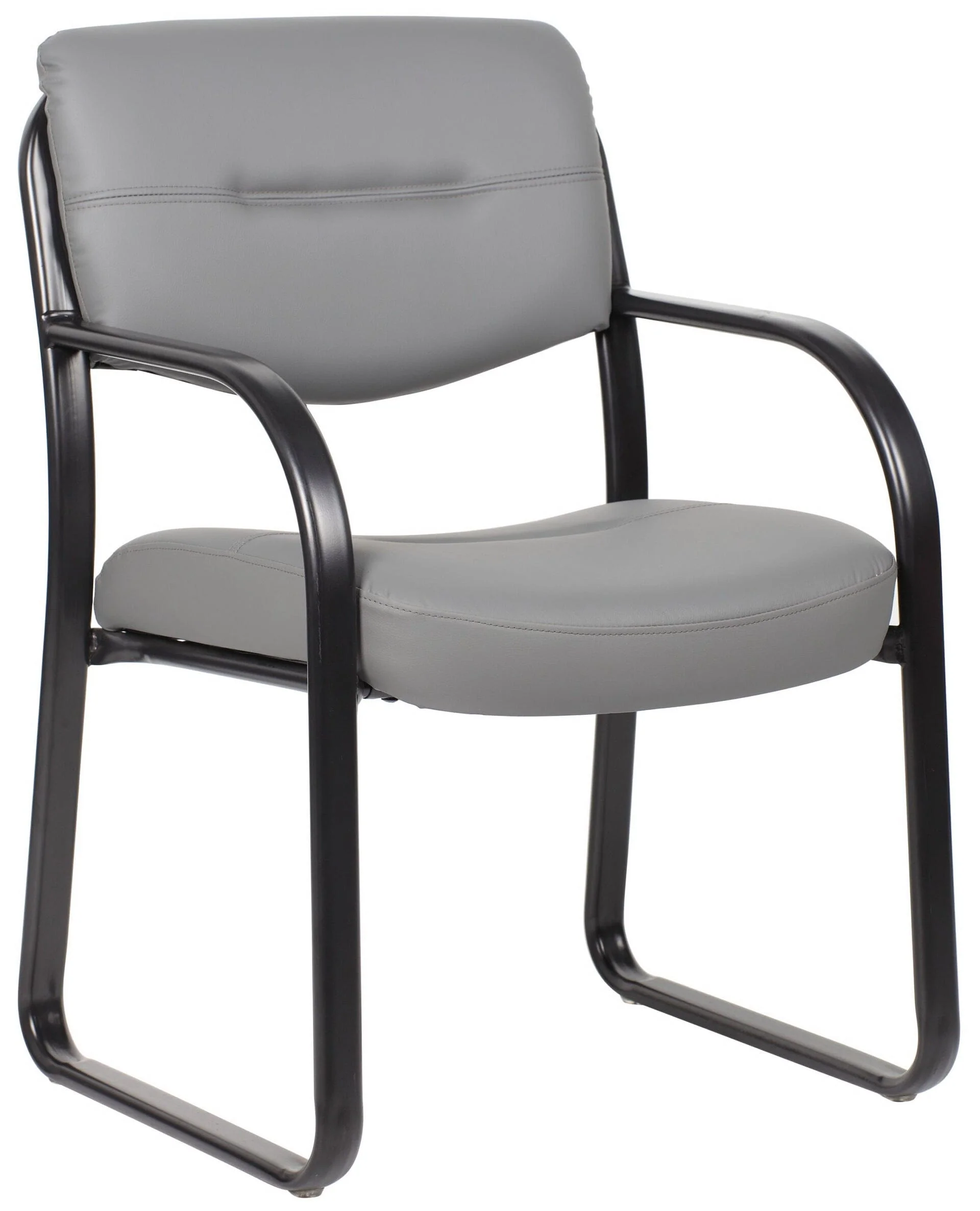 Boss Leather Guest Chair with Arms [B9529] - Image 3