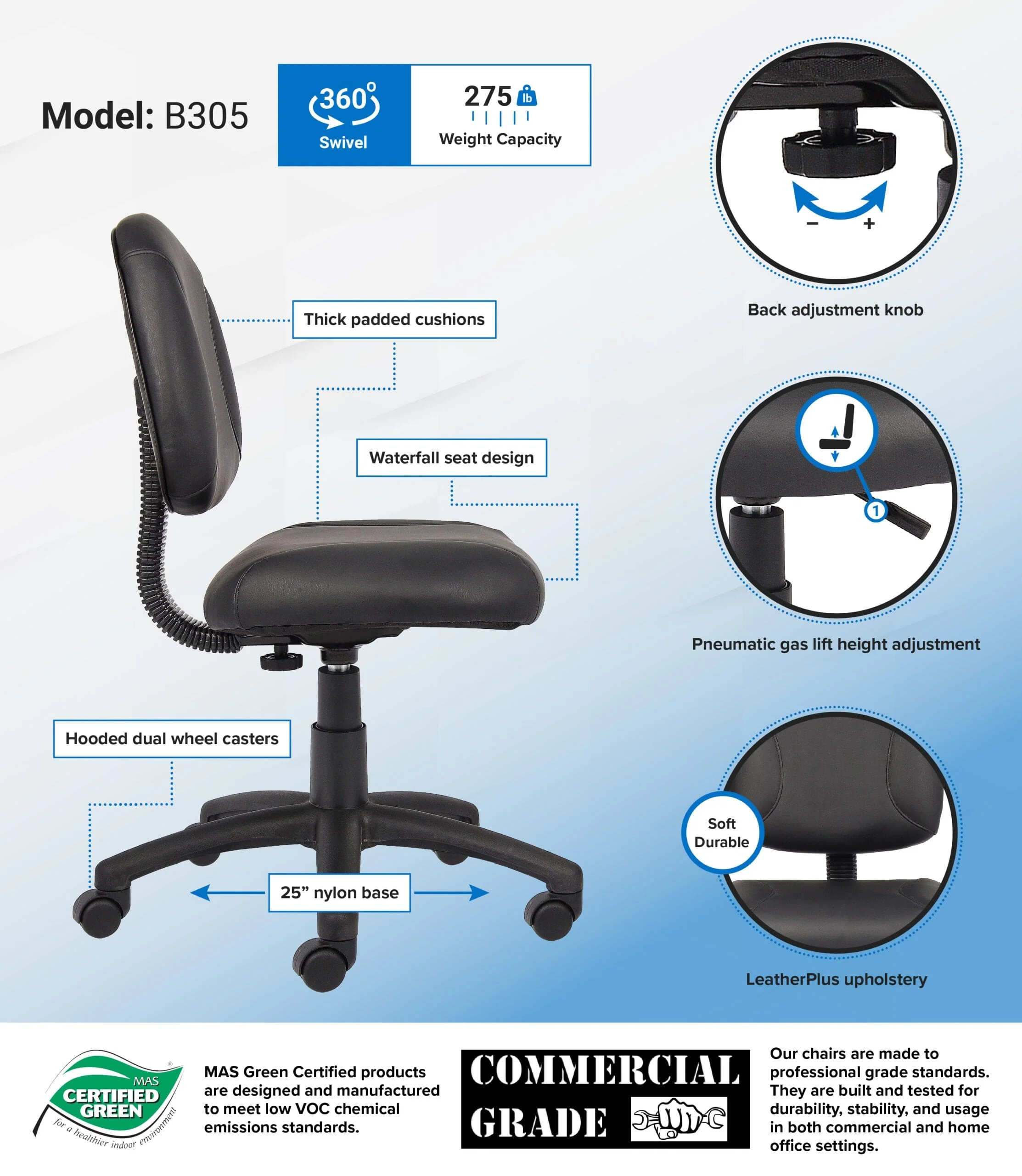 Boss LeatherPlus Value Office Chair [B305] - Image 6