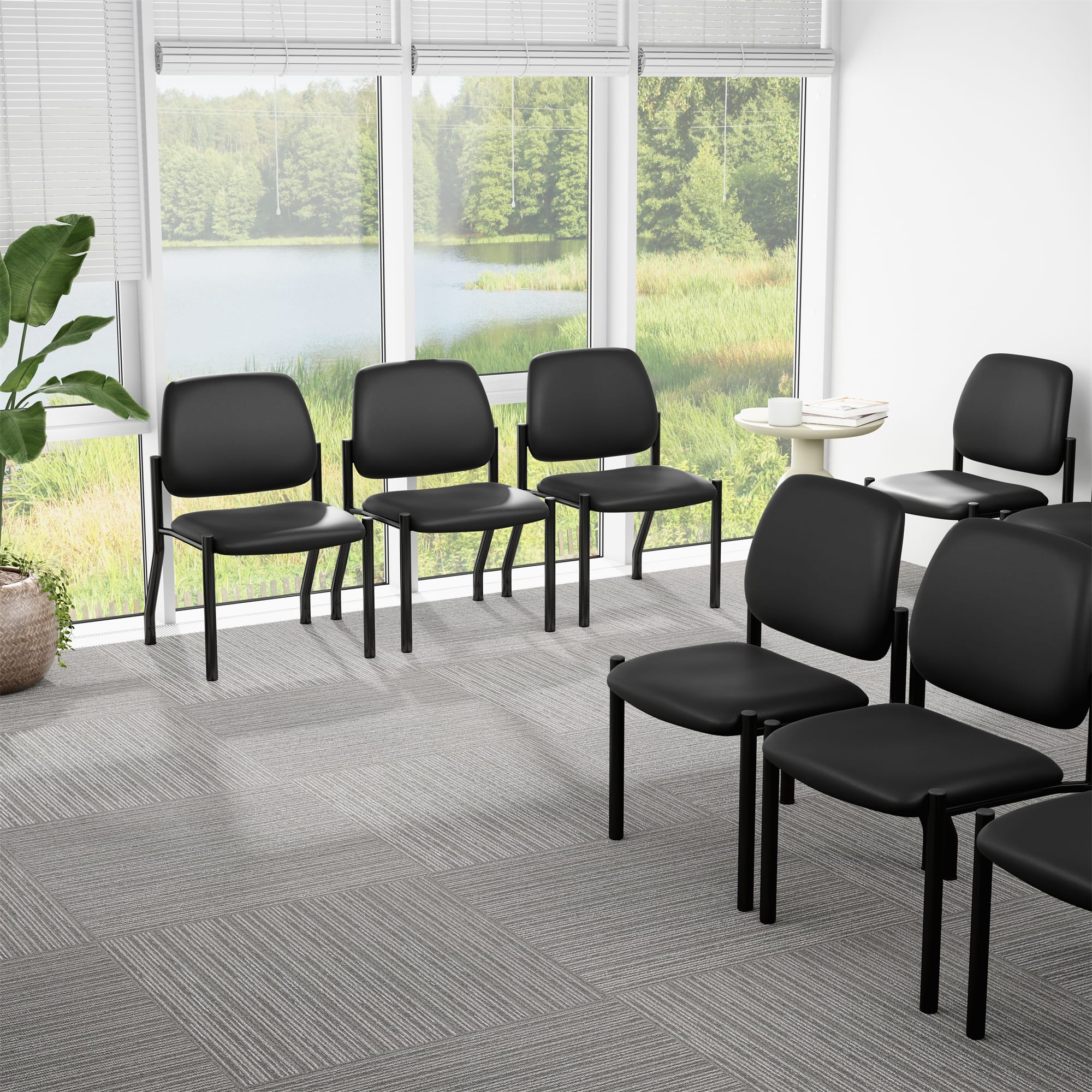 Boss Antimicrobial Bariatric Waiting Room Chair, No Arms [B9595AM-BK] - Image 3