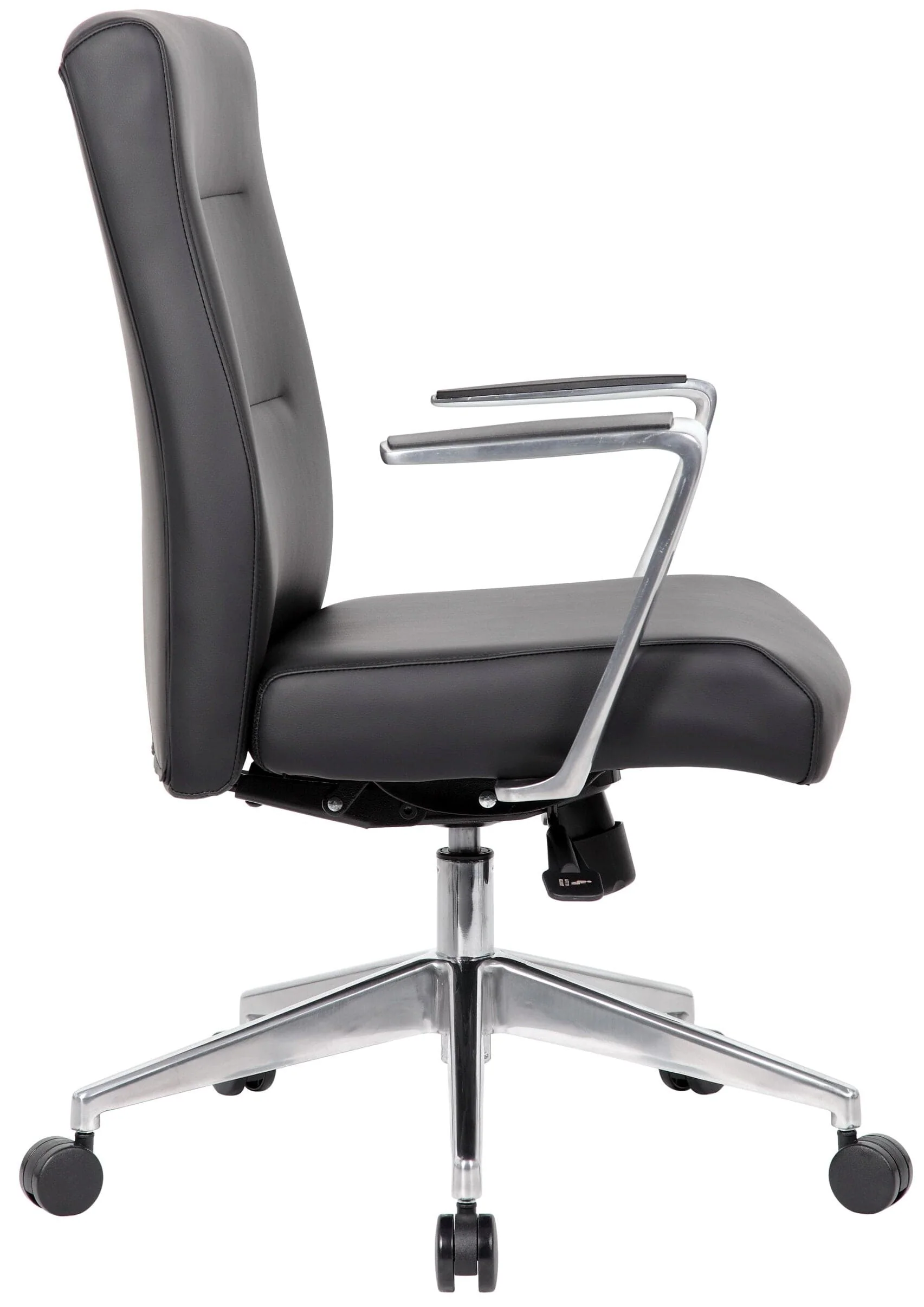 Boss Modern Conference Room Chair with Aluminum Arms and Base [B8886AL-AMBK] - Image 2