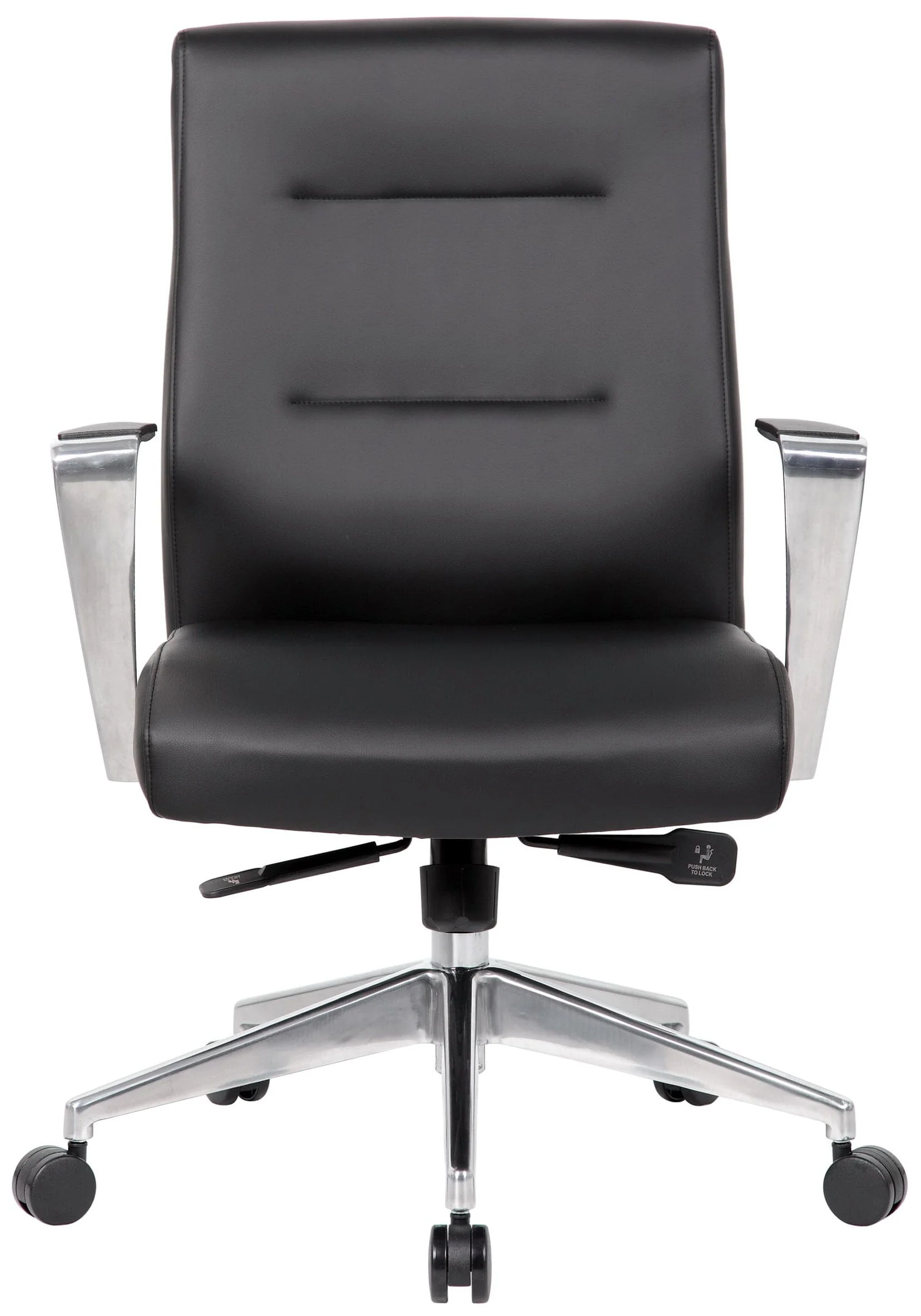 Boss Modern Conference Room Chair with Aluminum Arms and Base [B8886AL-AMBK] - Image 3