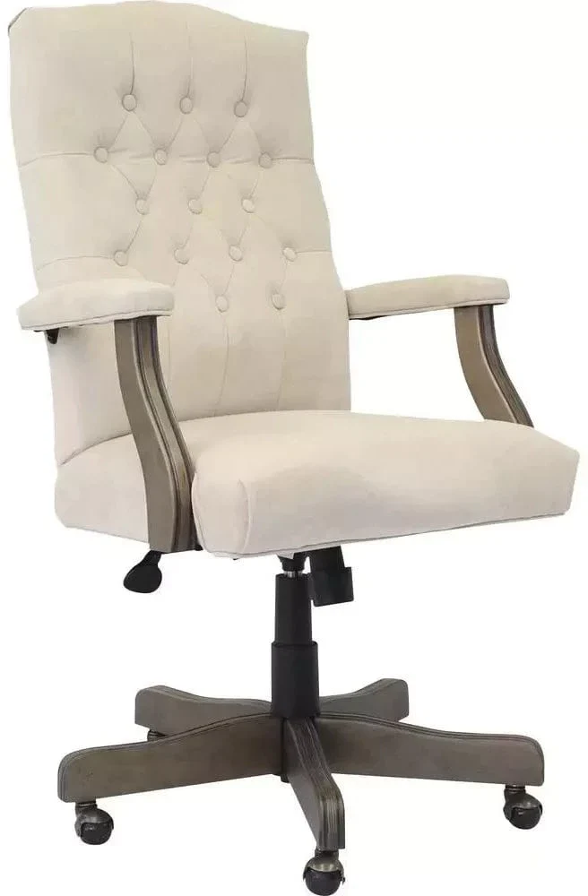 BOSS Executive Velvet or Linen Chair With Driftwood Finish Frame [B905DW]