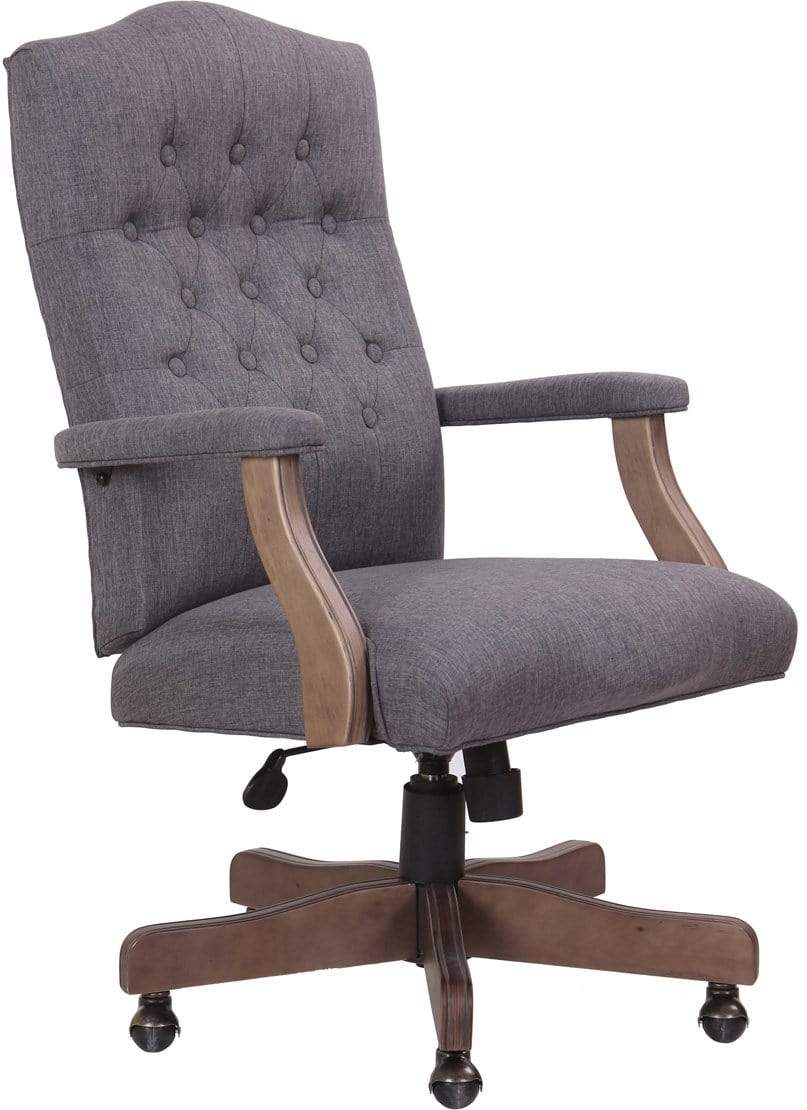 BOSS Executive Velvet or Linen Chair With Driftwood Finish Frame [B905DW] - Image 3
