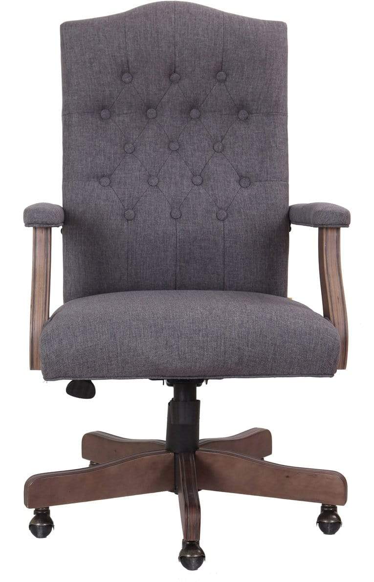 BOSS Executive Velvet or Linen Chair With Driftwood Finish Frame [B905DW] - Image 8