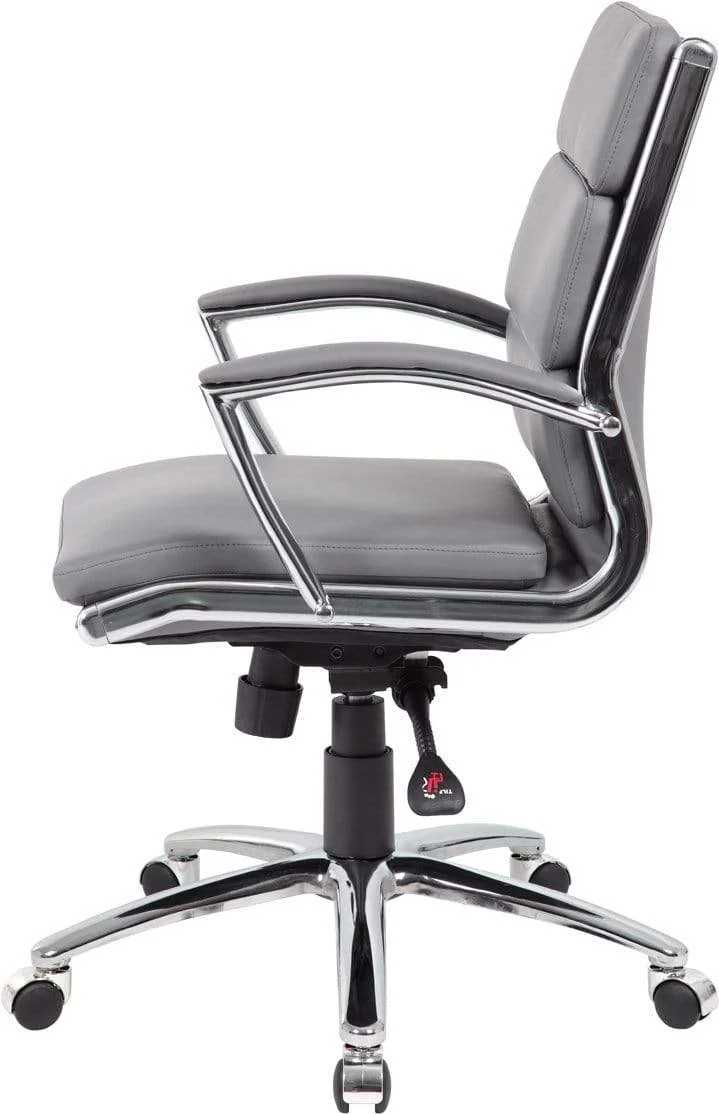 Boss Executive CaressoftPlus Mid Back Chair with Metal Chrome Finish [B9476-BK] - Image 11