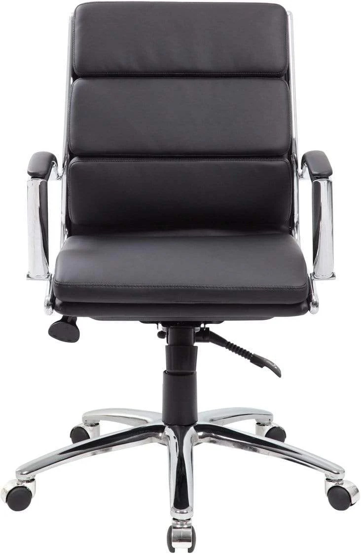 Boss Executive CaressoftPlus Mid Back Chair with Metal Chrome Finish [B9476-BK] - Image 3