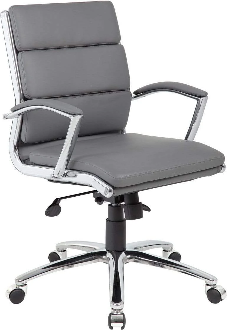 Boss Executive CaressoftPlus Mid Back Chair with Metal Chrome Finish [B9476-BK] - Image 5