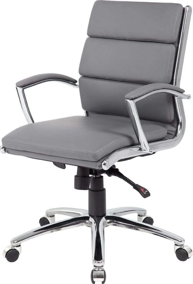 Boss Executive CaressoftPlus Mid Back Chair with Metal Chrome Finish [B9476-BK] - Image 7