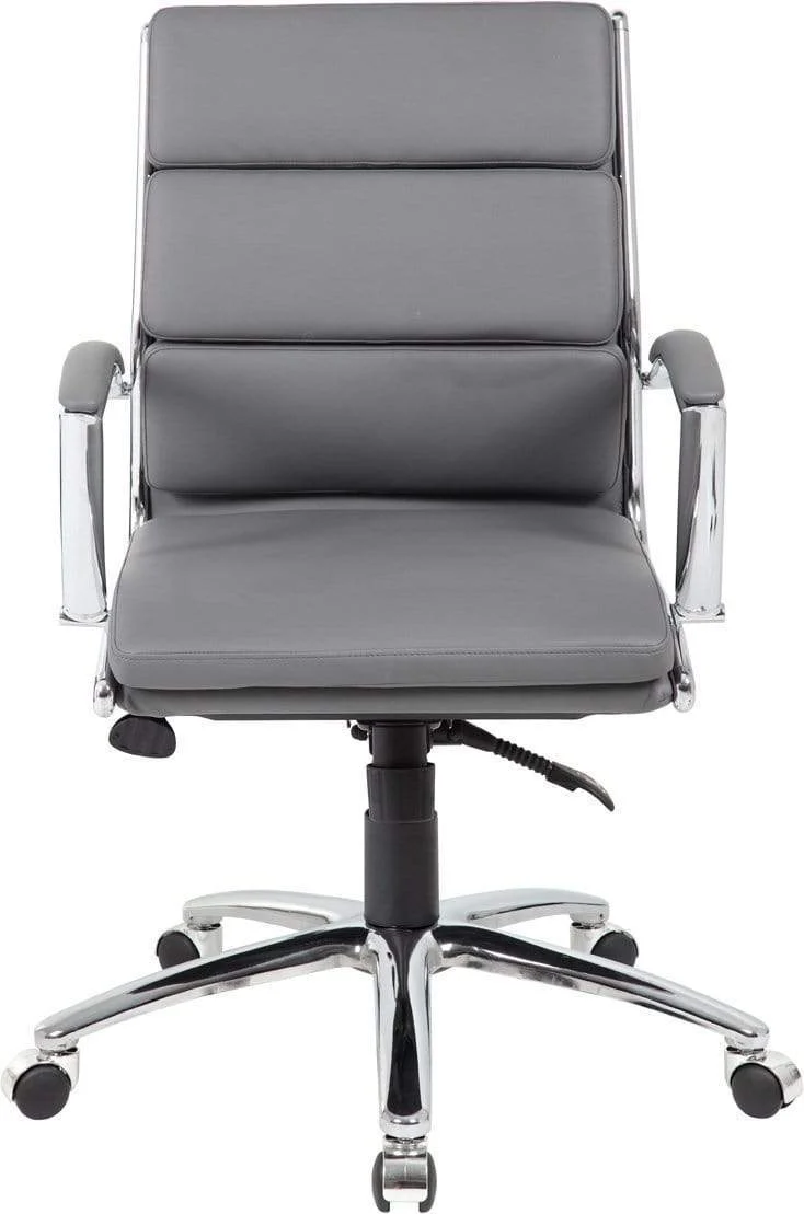 Boss Executive CaressoftPlus Mid Back Chair with Metal Chrome Finish [B9476-BK] - Image 8