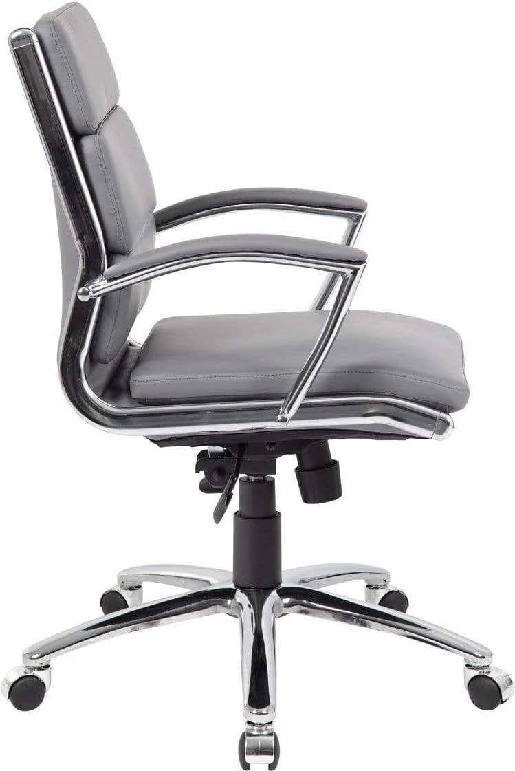 Boss Executive CaressoftPlus Mid Back Chair with Metal Chrome Finish [B9476-BK] - Image 9