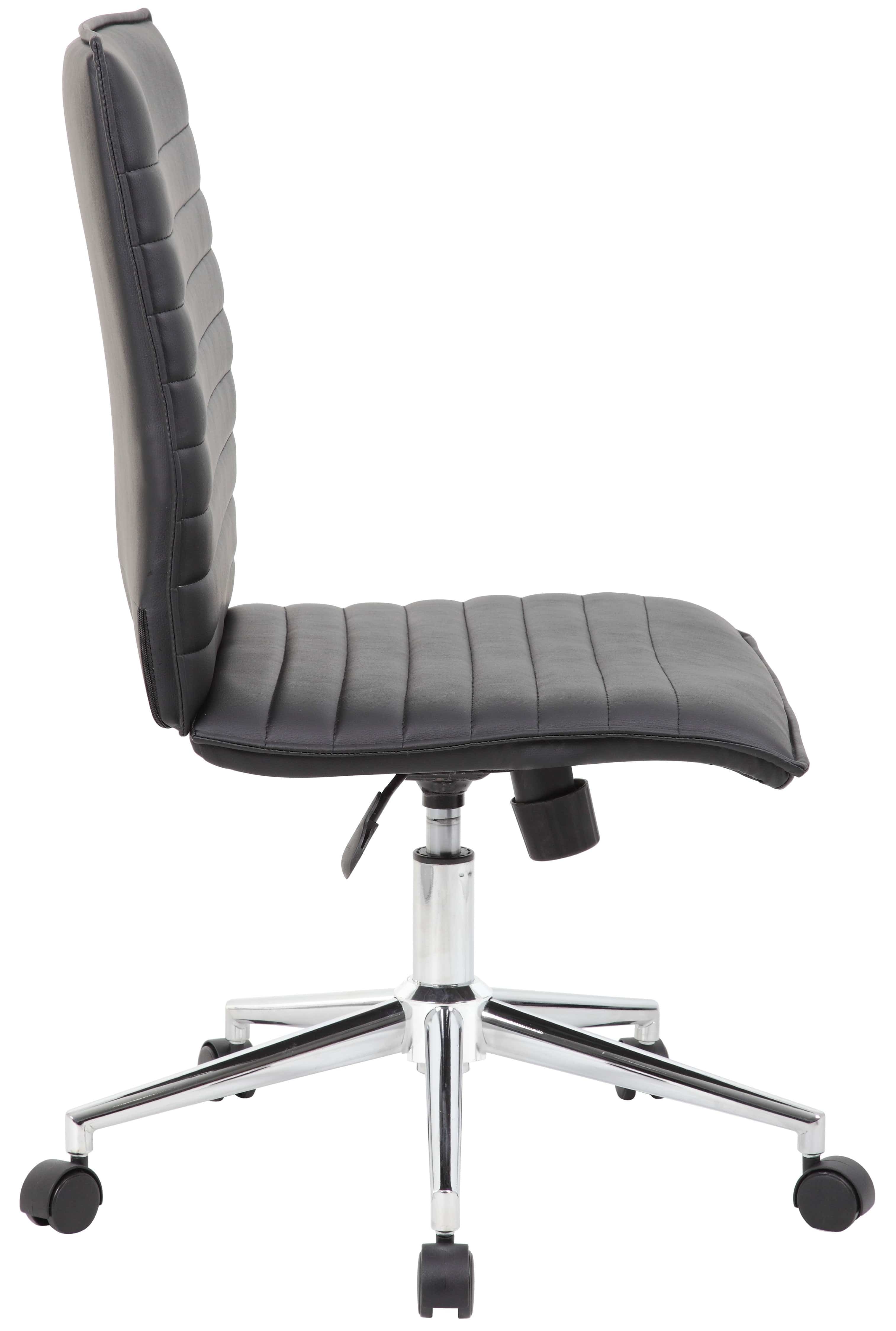 Boss Black Vinyl Armless Hospitality Chair [B9534C-BK] - Image 2