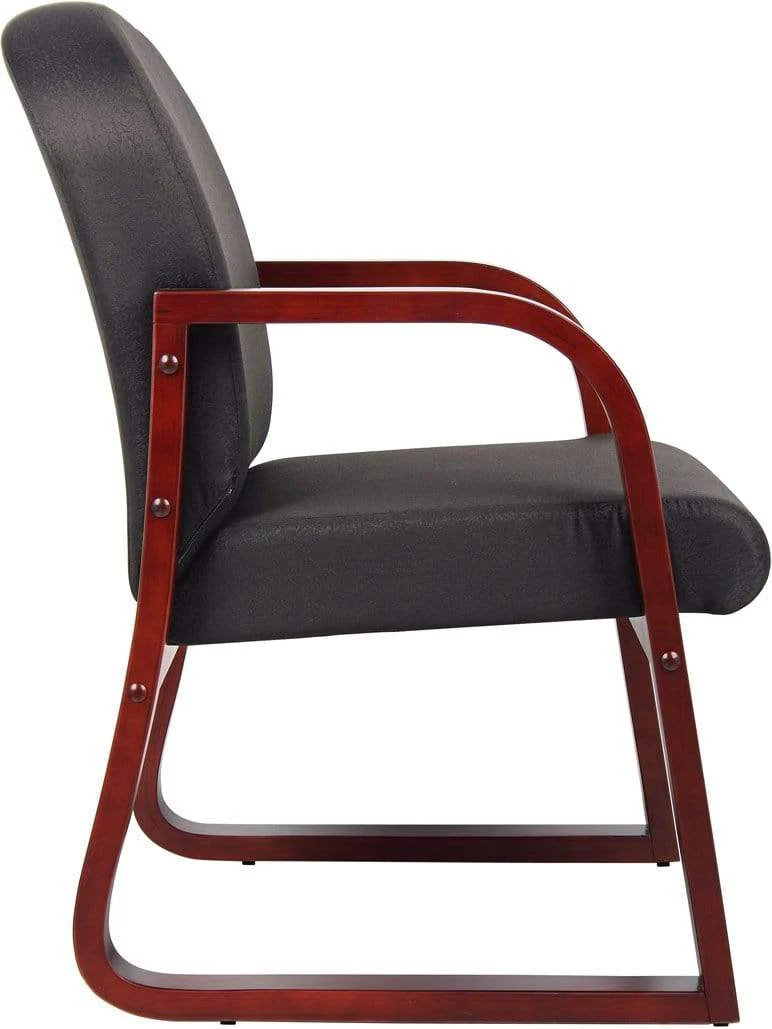 Boss Mahogany Frame Guest Chair in Fabric [B9570]