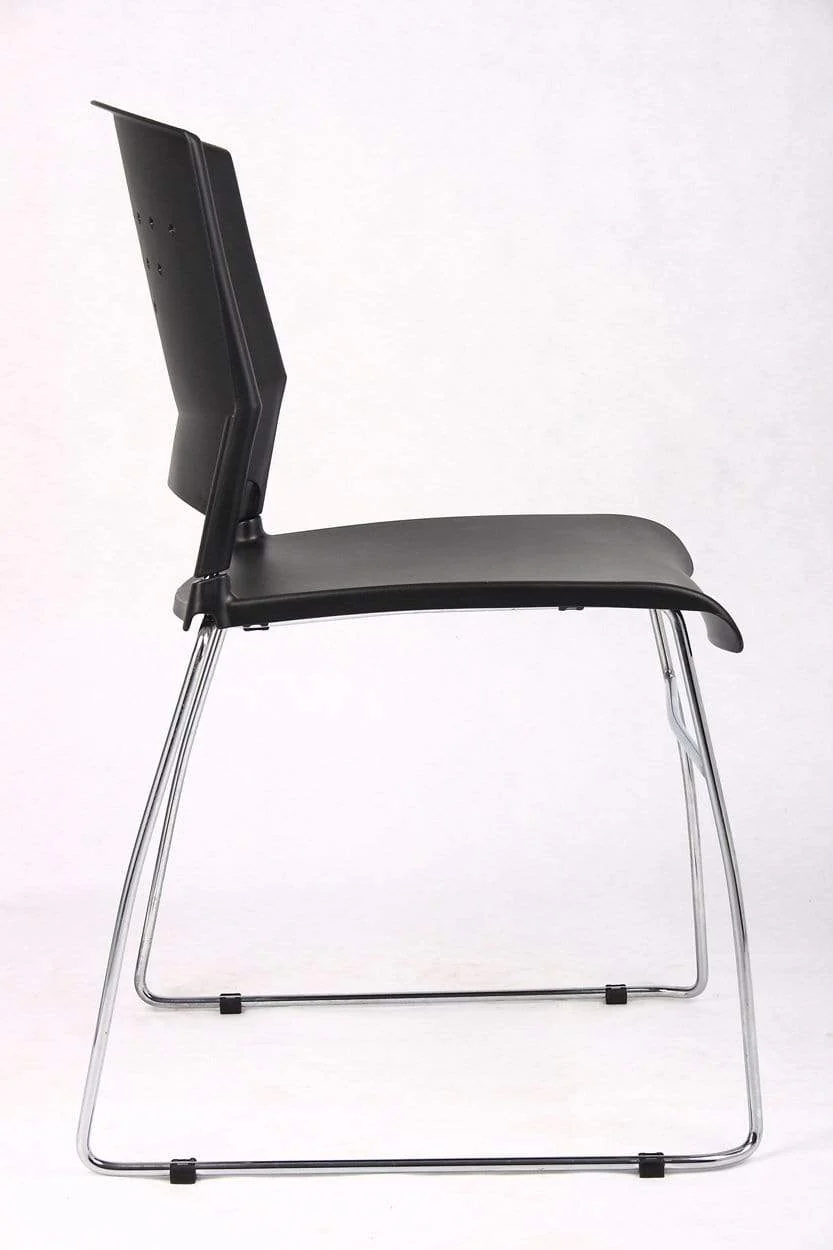 Boss Black Stack Chair With Chrome Frame 2 Pack [B1400-BK-2] - Image 5