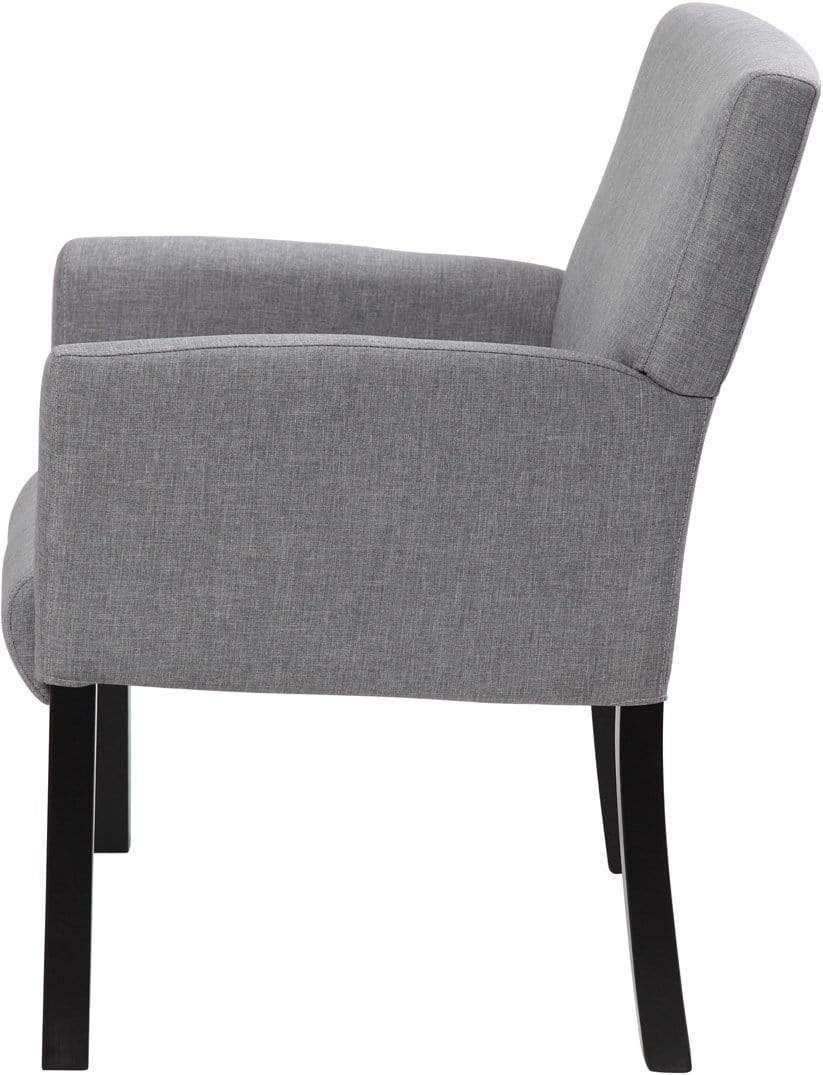 Boss Box Arm Guest Chair with Black Base [B659-MG] - Image 2