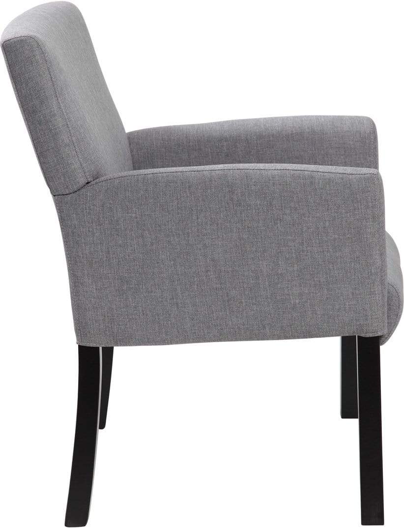 Boss Box Arm Guest Chair with Black Base [B659-MG] - Image 4