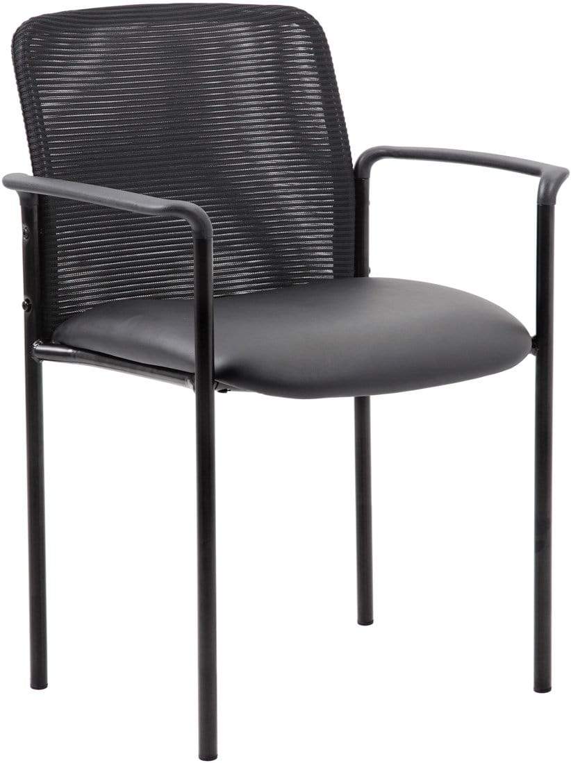 Boss Caressoft and Mesh Guest Chair, Black [B6909-CS]