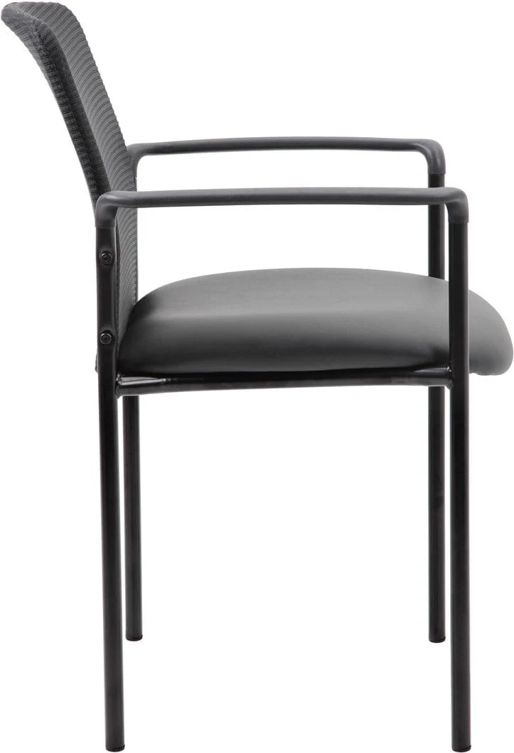Boss Caressoft and Mesh Guest Chair, Black [B6909-CS] - Image 2