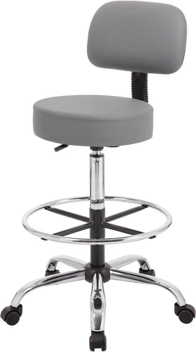 Boss Caressoft Medical / Drafting Stool with Back Cushion [B16245-BG] - Image 18