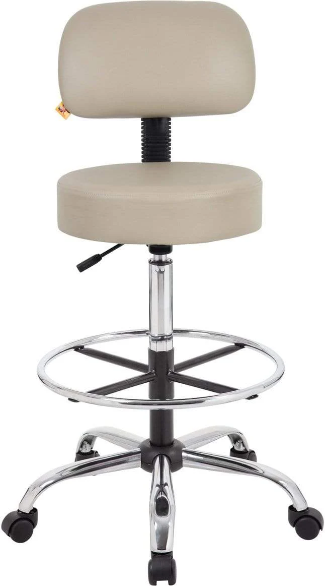 Boss Caressoft Medical / Drafting Stool with Back Cushion [B16245-BG] - Image 2