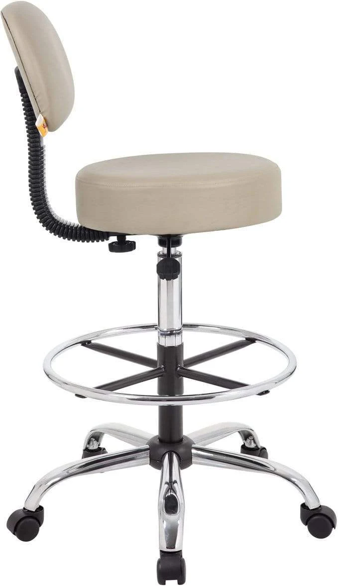 Boss Caressoft Medical / Drafting Stool with Back Cushion [B16245-BG] - Image 3