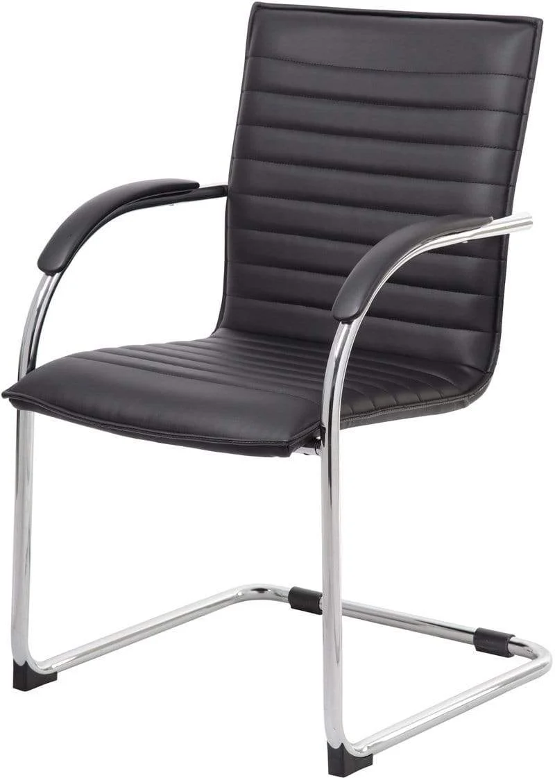 Boss Chrome Frame Vinyl Side Chair, 2 Pack [B9536-BK-2] - Image 2