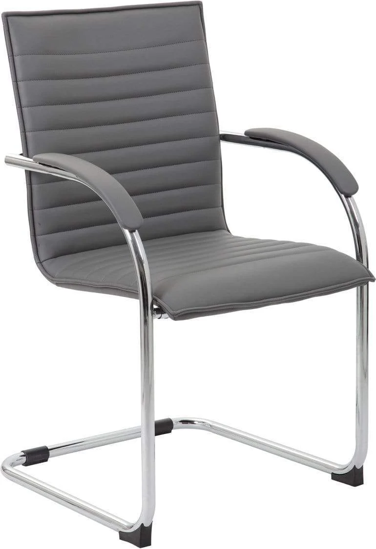 Boss Chrome Frame Vinyl Side Chair, 2 Pack [B9536-BK-2] - Image 6