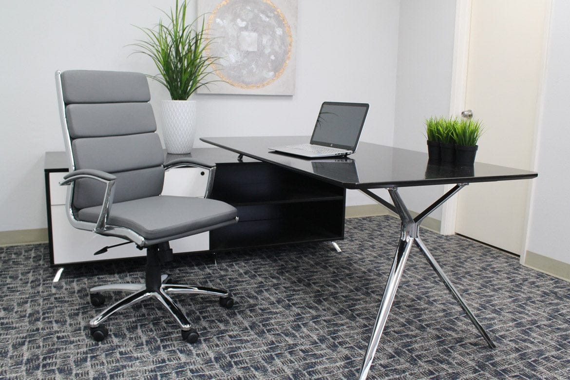 Boss Executive CaressoftPlus Chair with Metal Chrome Finish [B9471] - Image 2