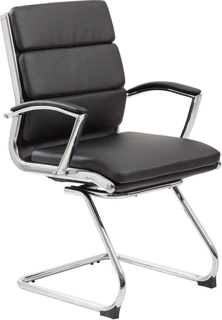 Boss Executive CaressoftPlus Guest Chair with Chrome Finish [B9479-BK]