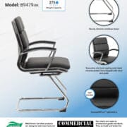 Boss Executive CaressoftPlus Guest Chair with Chrome Finish [B9479-BK] - Image 13
