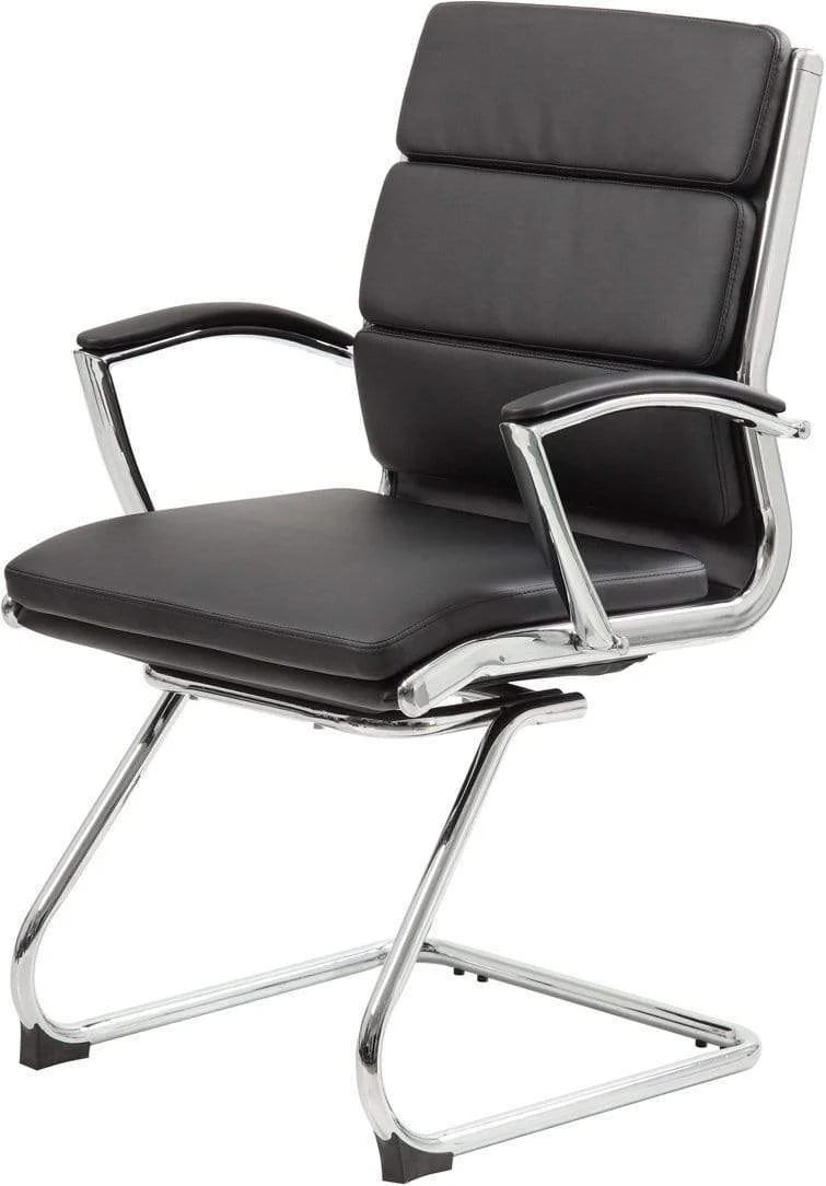 Boss Executive CaressoftPlus Guest Chair with Chrome Finish [B9479-BK] - Image 6