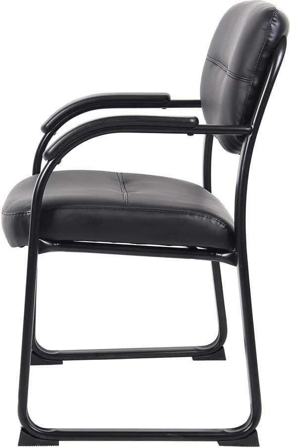 Boss LeatherPlus Sled Base Side Chair with Arms [B9519] - Image 3