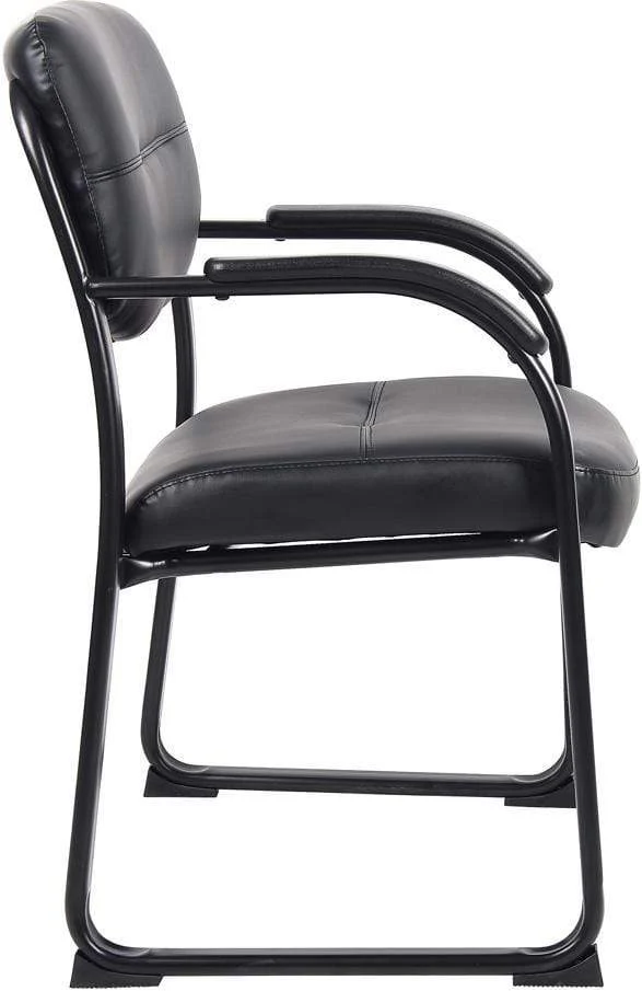 Boss LeatherPlus Sled Base Side Chair with Arms [B9519] - Image 4