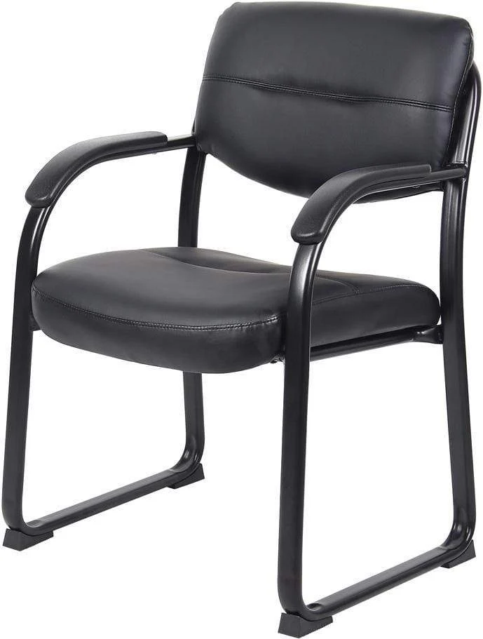 Boss LeatherPlus Sled Base Side Chair with Arms [B9519] - Image 5