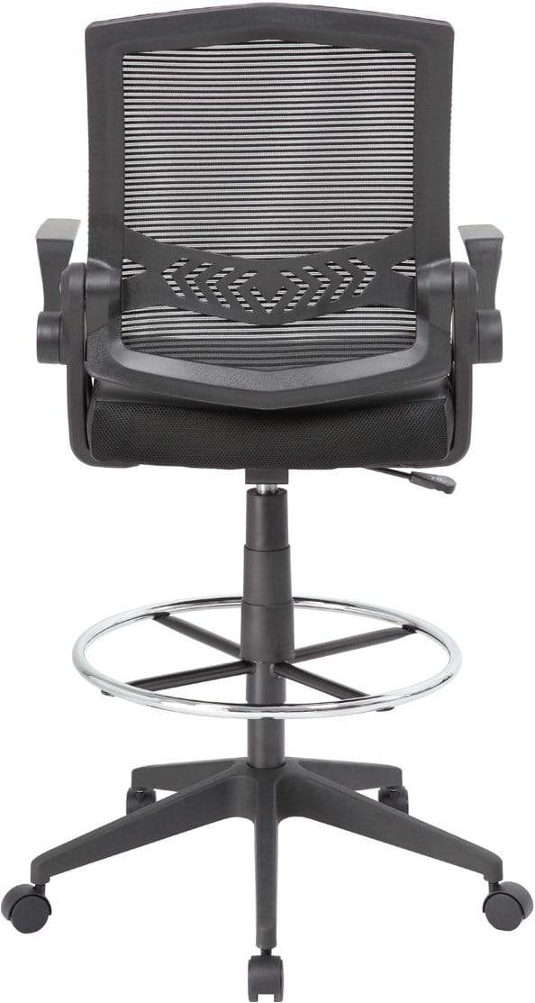 Boss Mesh Drafting Stool with Flip Arms [B16223-BK] - Image 4
