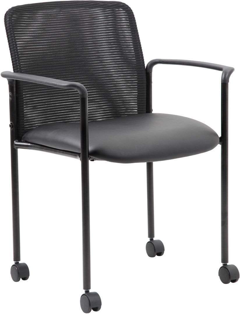 Boss Mesh Guest Chair with Casters, Black [B6909R-CS]