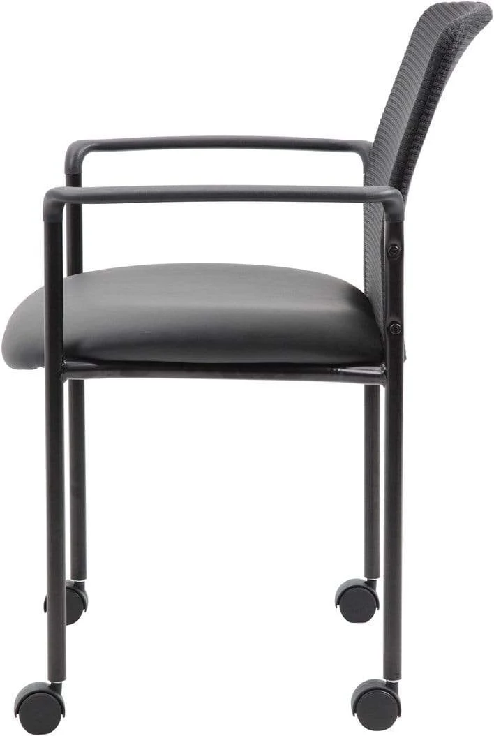 Boss Mesh Guest Chair with Casters, Black [B6909R-CS] - Image 2