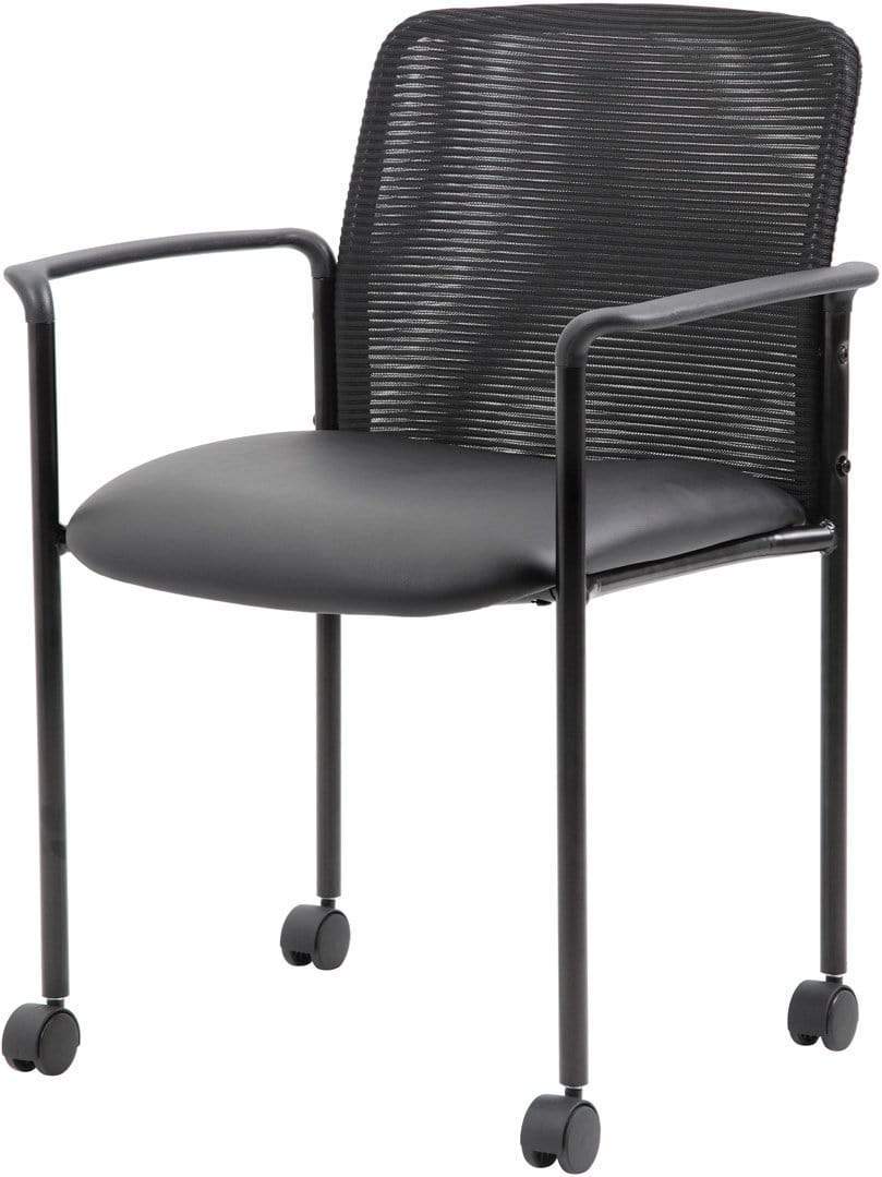 Boss Mesh Guest Chair with Casters, Black [B6909R-CS] - Image 3