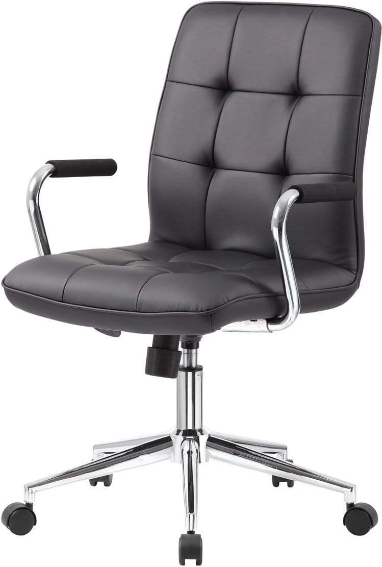 Boss Modern Office Chair with Chrome Arms [B331-BK] - Image 2
