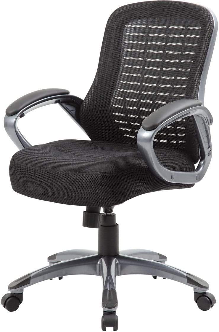 Boss Ribbed High Back Mesh Chair [B6756-BK] - Image 2