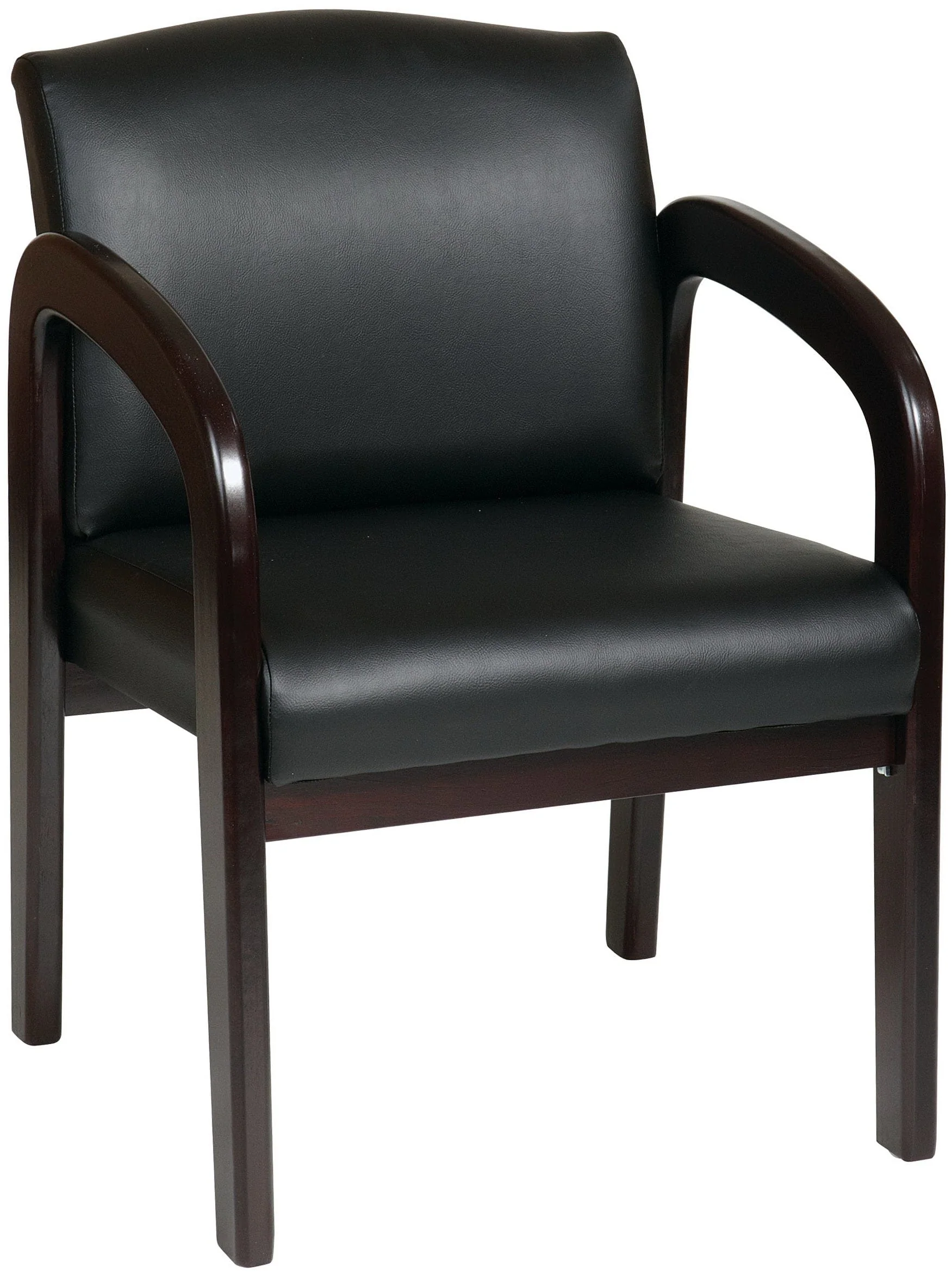 Work Smart Wood Visitors Chair in Espresso Finish [WD388] - Image 4