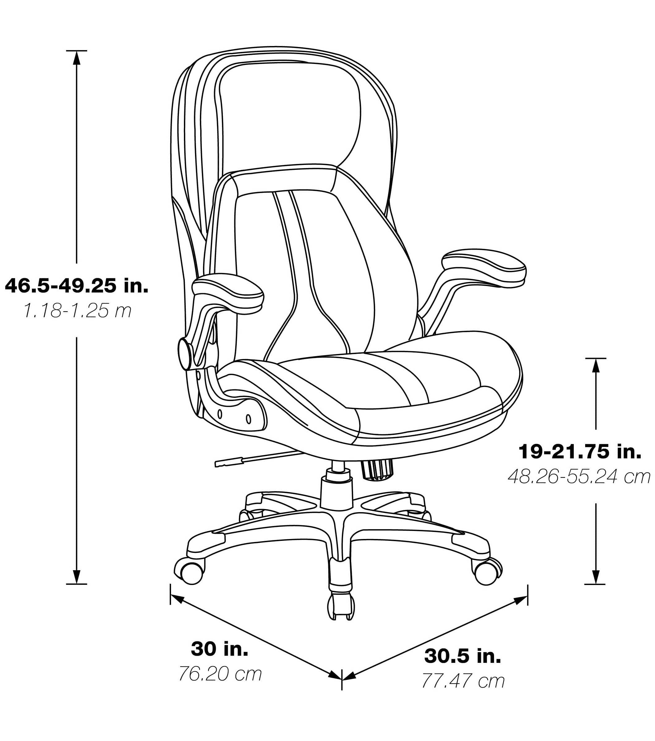Deluxe Bonded Leather Executive Chair With Flip-Up Arms [ECH620636] - Image 6