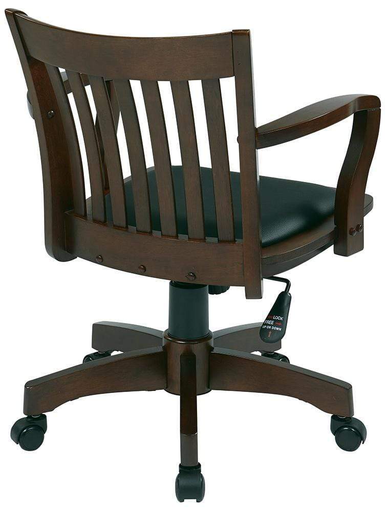 OSP Designs Deluxe Wood Bankers Desk Chair [108] - Image 5