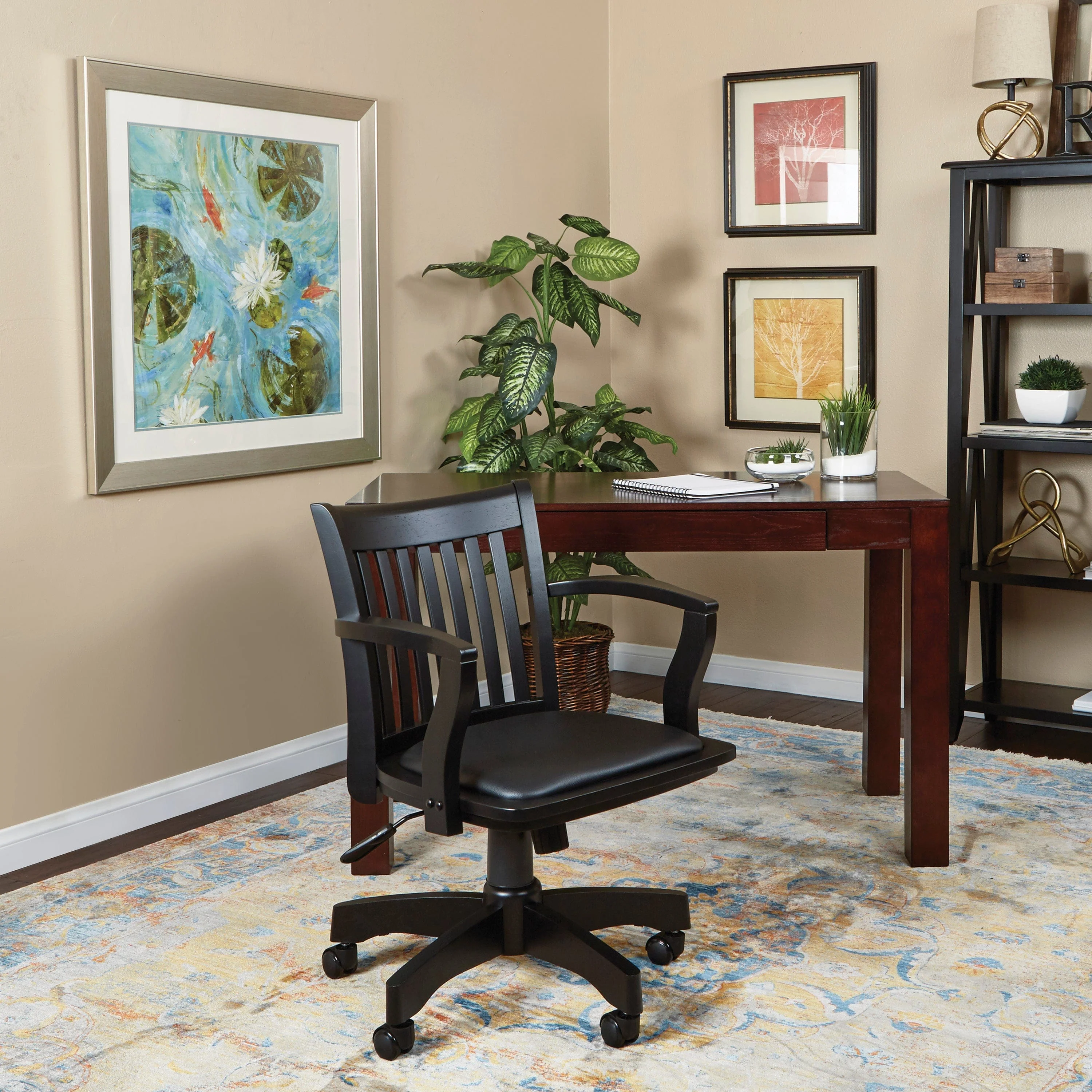 OSP Designs Deluxe Wood Bankers Desk Chair [108] - Image 7