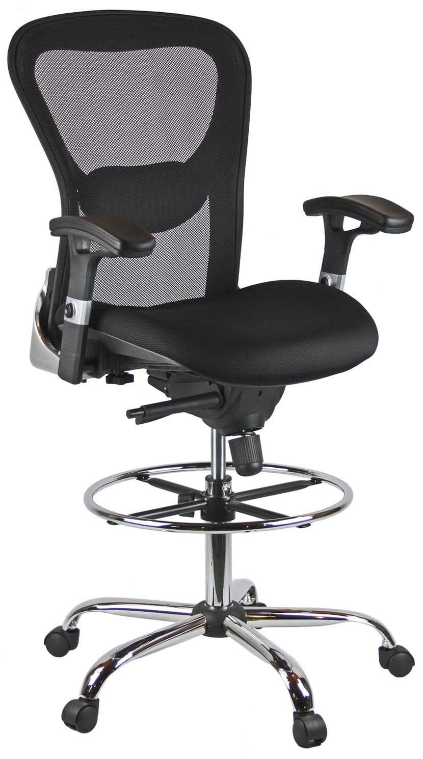 Harwick Deluxe Ergonomic Mesh Drafting Stool with Headrest [3052D] - Image 3