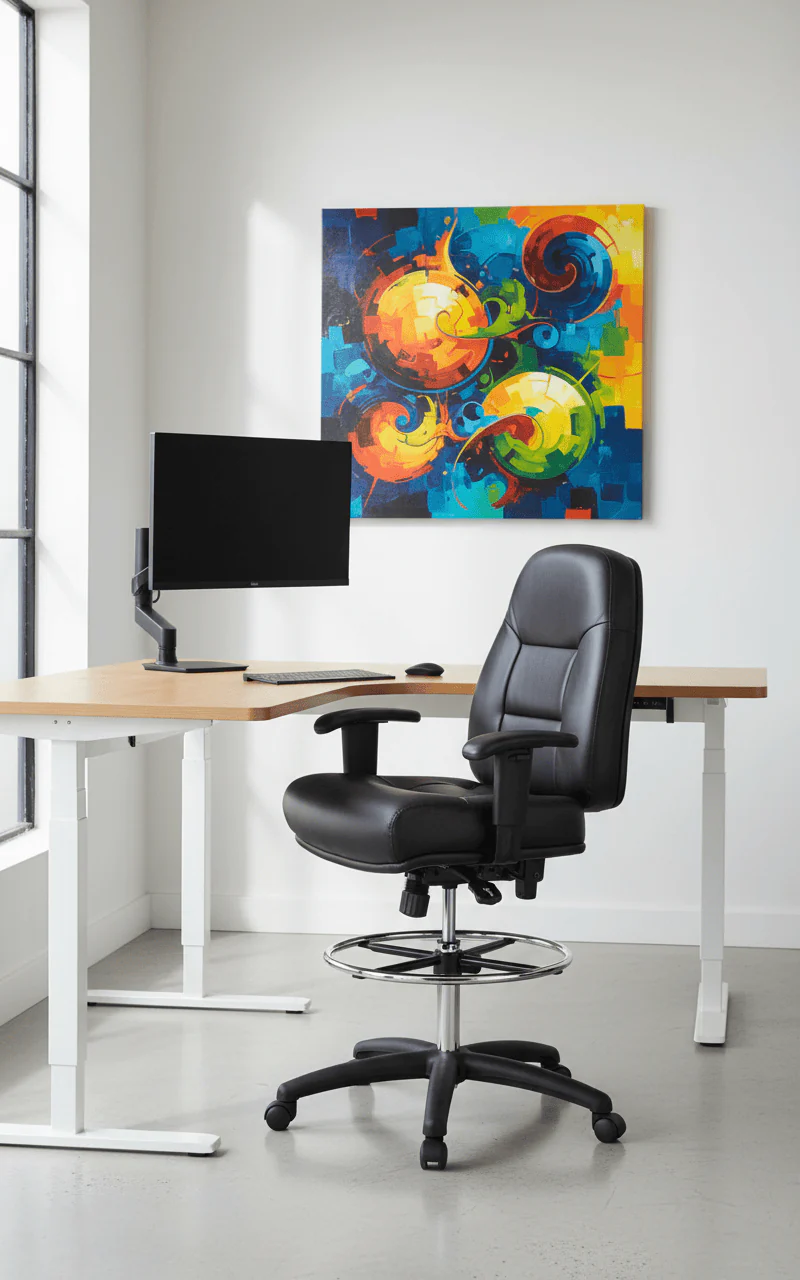 Harwick Multi-Function Leather Drafting Chair [100KL] - Image 7