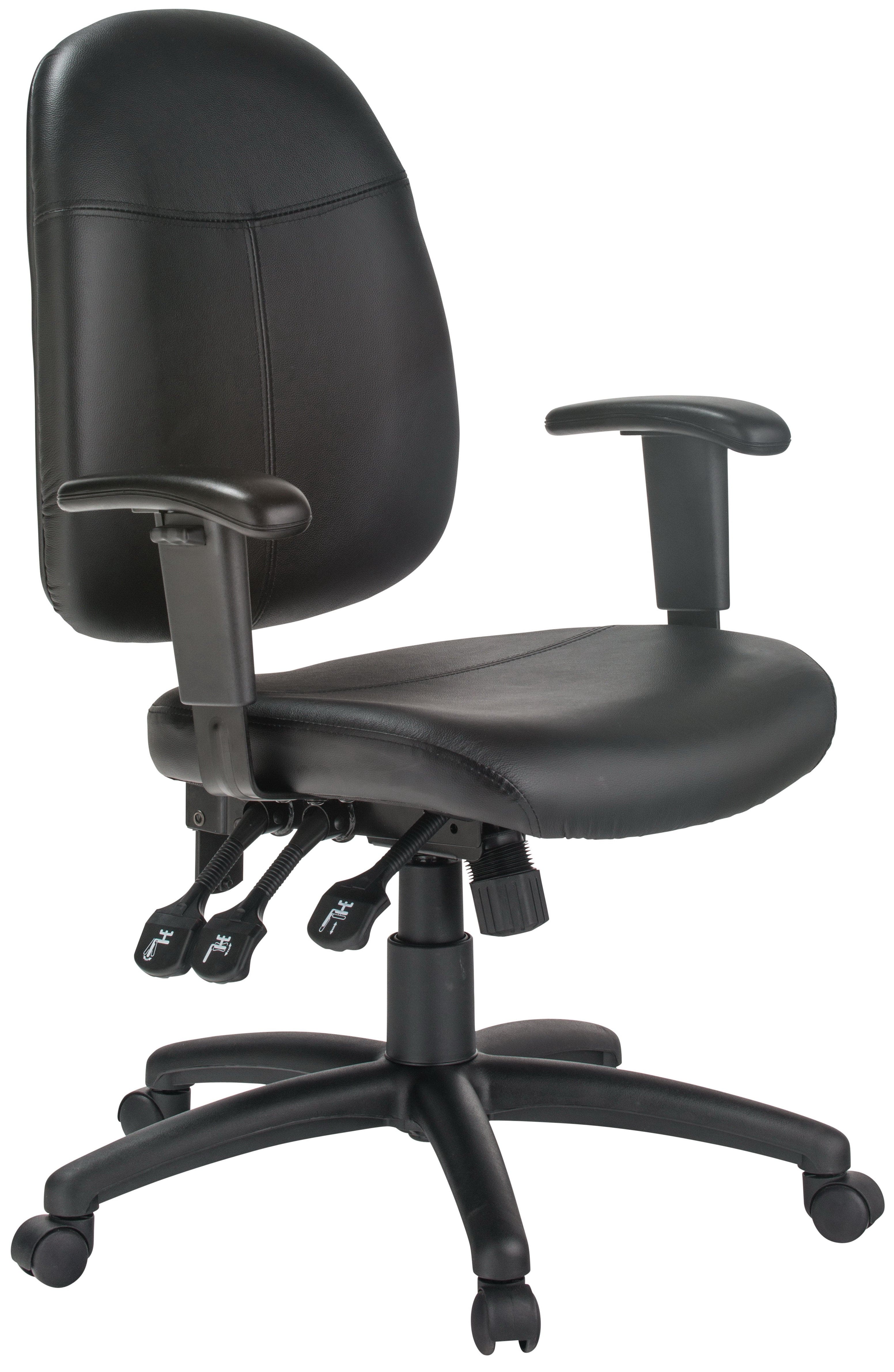 Harwick Ergonomic Genuine Leather Office Task Chair [6058C-L]