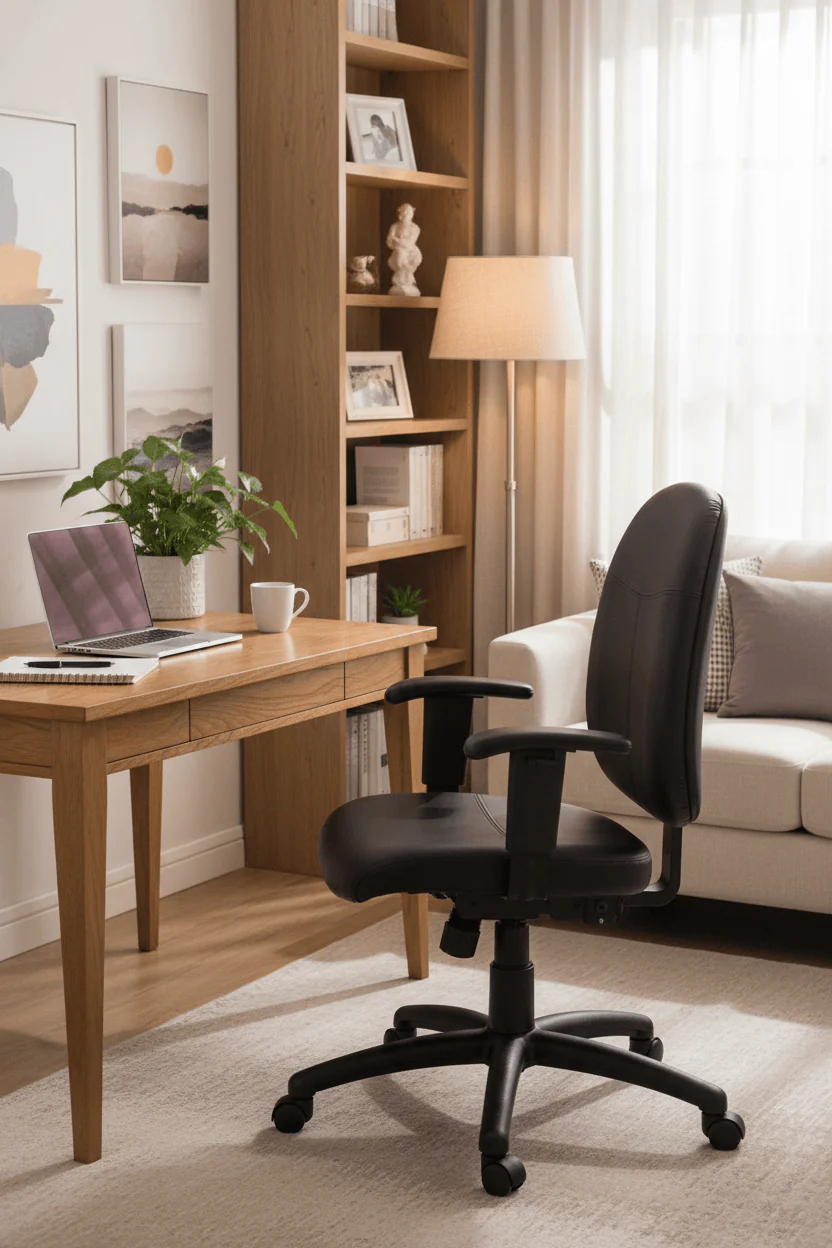 Harwick Ergonomic Genuine Leather Office Task Chair [6058C-L] - Image 4