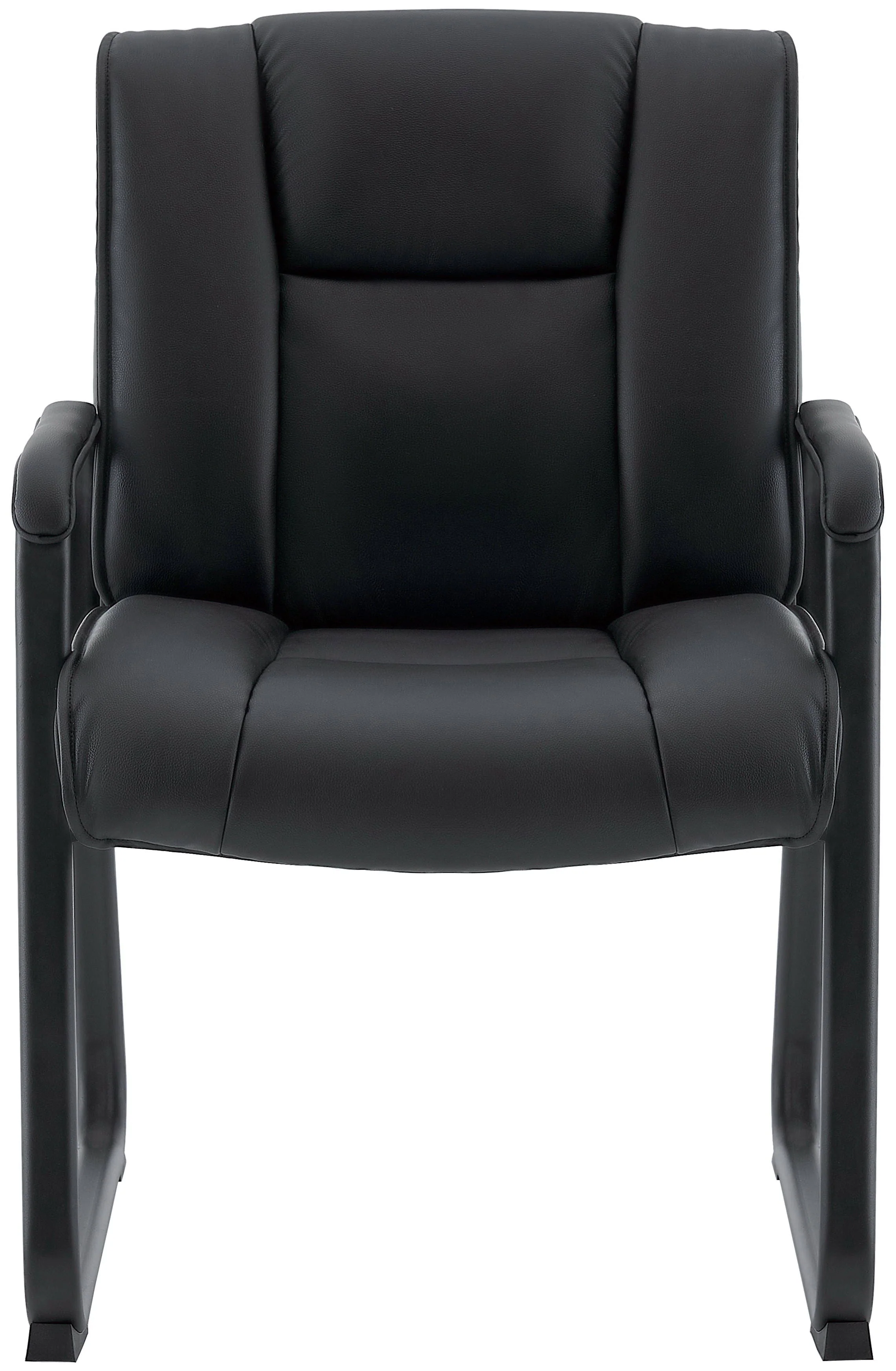 Harwick Premium Top Grain, Genuine Leather Waiting Room Chair with Sled Base [960L]